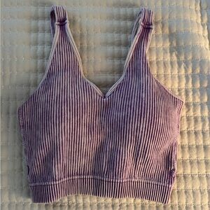 Zenana Outfitters Teal Ribbed Crop Top